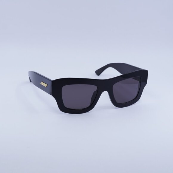 Bottega Veneta BV1357S 001 Sunglasses Shiny Black Square Frame, Grey Lenses main image 8